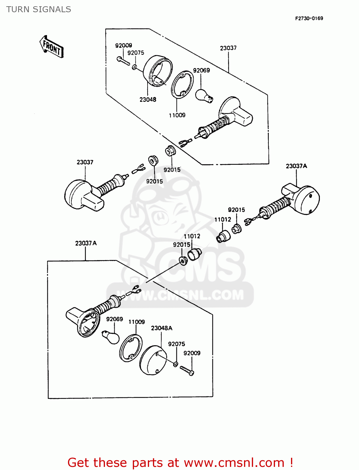 TURN SIGNALS KMX125-A3 1988 EUROPE UK GR IT NR ST