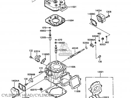 CYLINDER HEAD/CYLINDER - KMX125-A3 1988 EUROPE UK GR IT NR ST