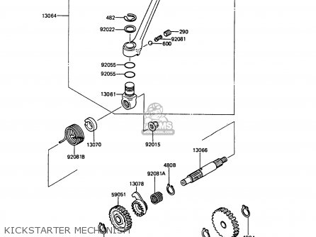 KICKSTARTER MECHANISM - KMX125-A3 1988 EUROPE UK GR IT NR ST