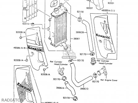 RADIATOR - KMX125-A3 1988 EUROPE UK GR IT NR ST