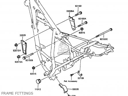 FRAME FITTINGS - KMX125-A3 1988 EUROPE UK GR IT NR ST