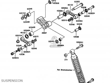 SUSPENSION - KMX125-A3 1988 EUROPE UK GR IT NR ST