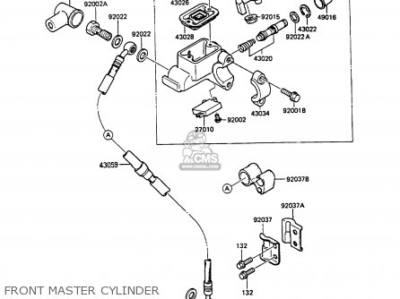 FRONT MASTER CYLINDER - KMX125-A3 1988 EUROPE UK GR IT NR ST