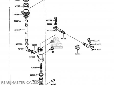 REAR MASTER CYLINDER - KMX125-A3 1988 EUROPE UK GR IT NR ST