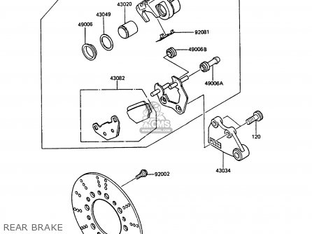 REAR BRAKE - KMX125-A3 1988 EUROPE UK GR IT NR ST