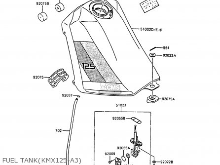 FUEL TANK(KMX125-A3) - KMX125-A3 1988 EUROPE UK GR IT NR ST