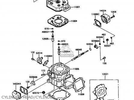 Kawasaki KMX125-A4 1989 EUROPE UK GR NR SD ST parts lists and schematics