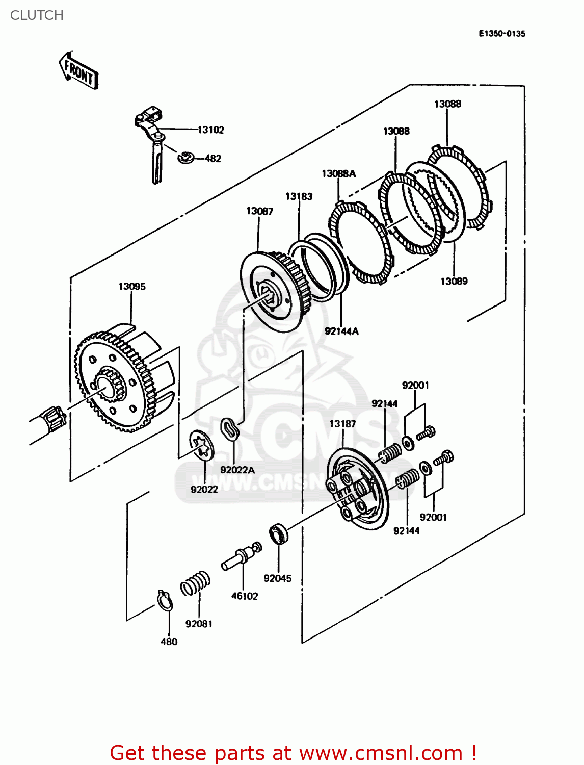 CLUTCH KMX125-A4 1989 EUROPE UK GR NR SD ST