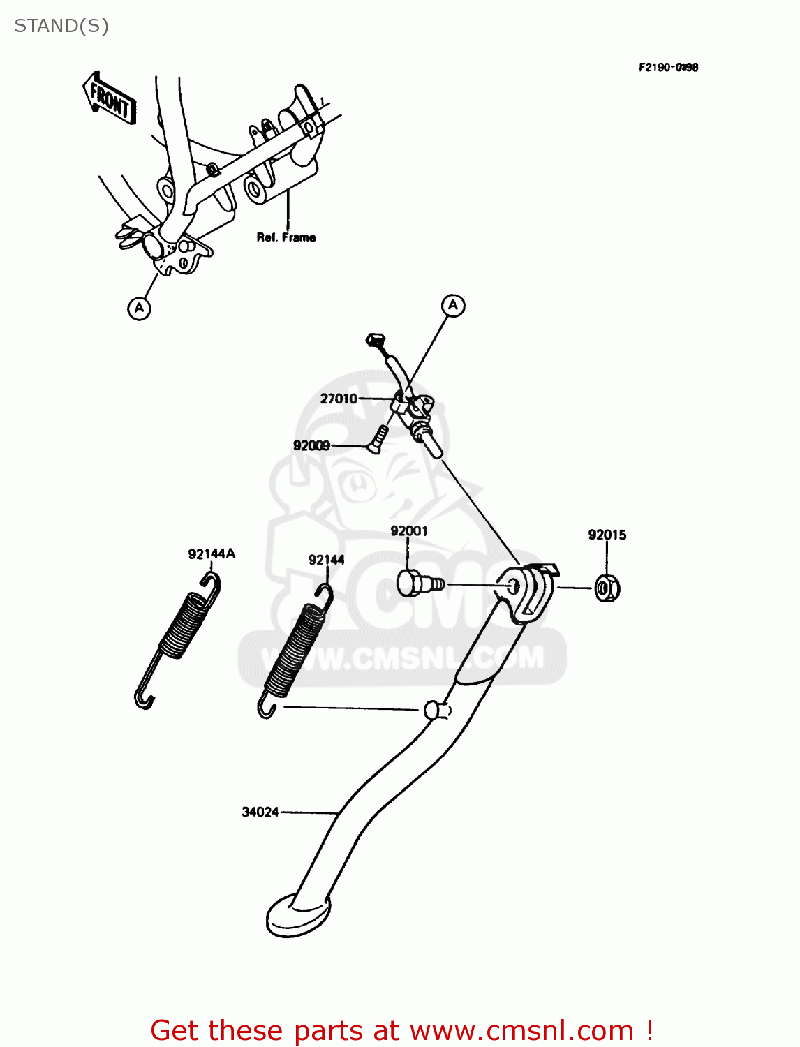 STAND(S) KMX125-A4 1989 EUROPE UK GR NR SD ST
