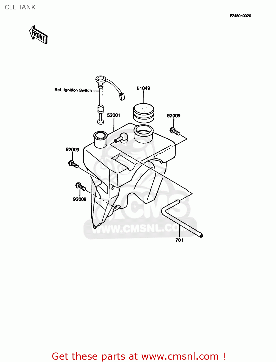 OIL TANK KMX125-A4 1989 EUROPE UK GR NR SD ST