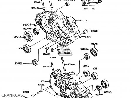 CRANKCASE - KMX125-A4 1989 EUROPE UK GR NR SD ST