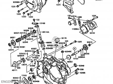 ENGINE COVER(S) - KMX125-A4 1989 EUROPE UK GR NR SD ST