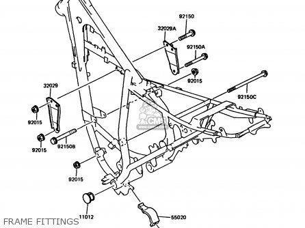 FRAME FITTINGS - KMX125-A4 1989 EUROPE UK GR NR SD ST