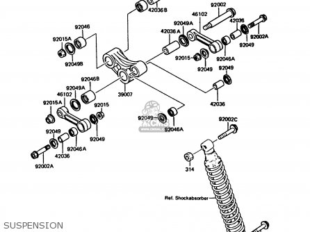 SUSPENSION - KMX125-A4 1989 EUROPE UK GR NR SD ST