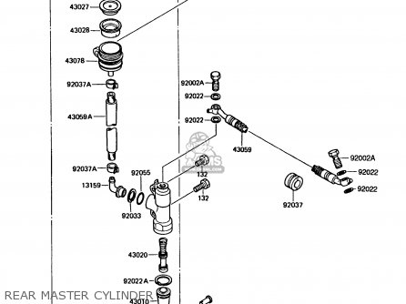 REAR MASTER CYLINDER - KMX125-A4 1989 EUROPE UK GR NR SD ST