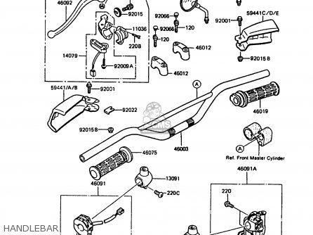 HANDLEBAR - KMX125-A4 1989 EUROPE UK GR NR SD ST