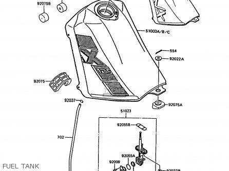 FUEL TANK - KMX125-A4 1989 EUROPE UK GR NR SD ST