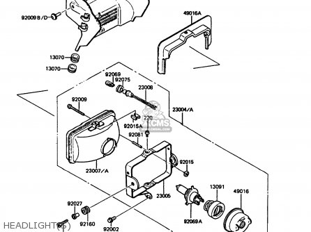 HEADLIGHT(S) - KMX125-A4 1989 EUROPE UK GR NR SD ST