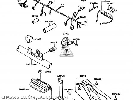 CHASSIS ELECTRICAL EQUIPMENT - KMX125-A4 1989 EUROPE UK GR NR SD ST