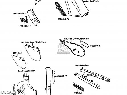 DECALS - KMX125-A4 1989 EUROPE UK GR NR SD ST