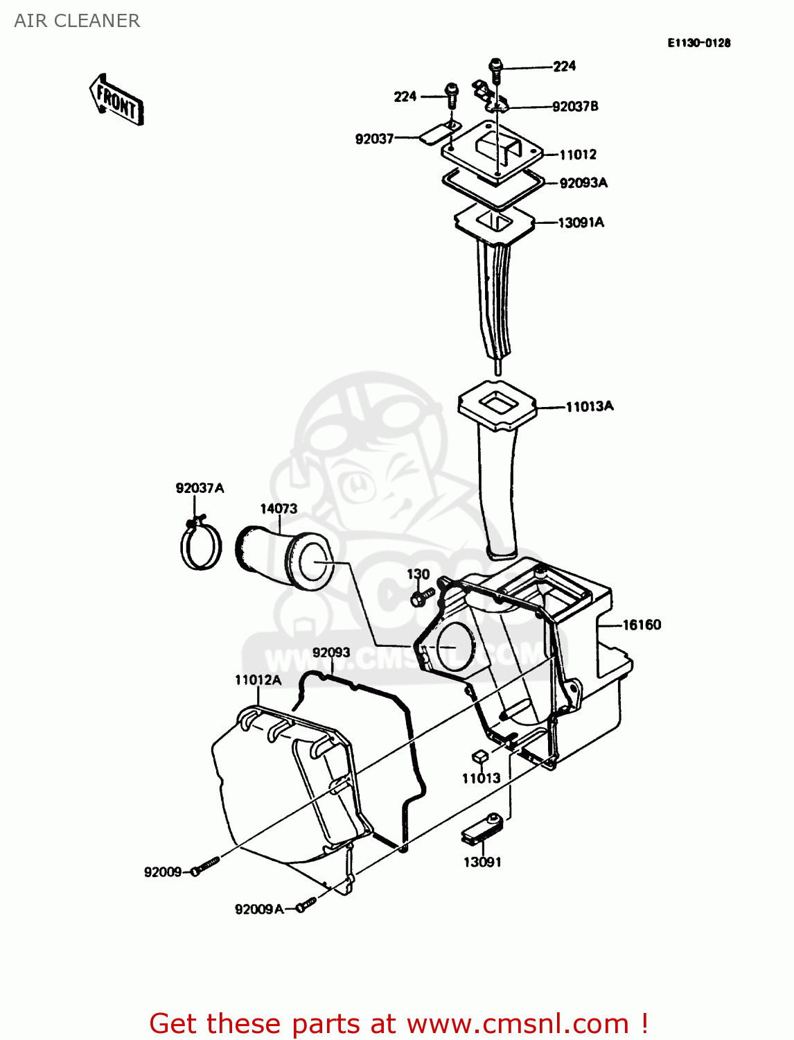 AIR CLEANER KMX125-A5 1990 EUROPE UK GR NR ST