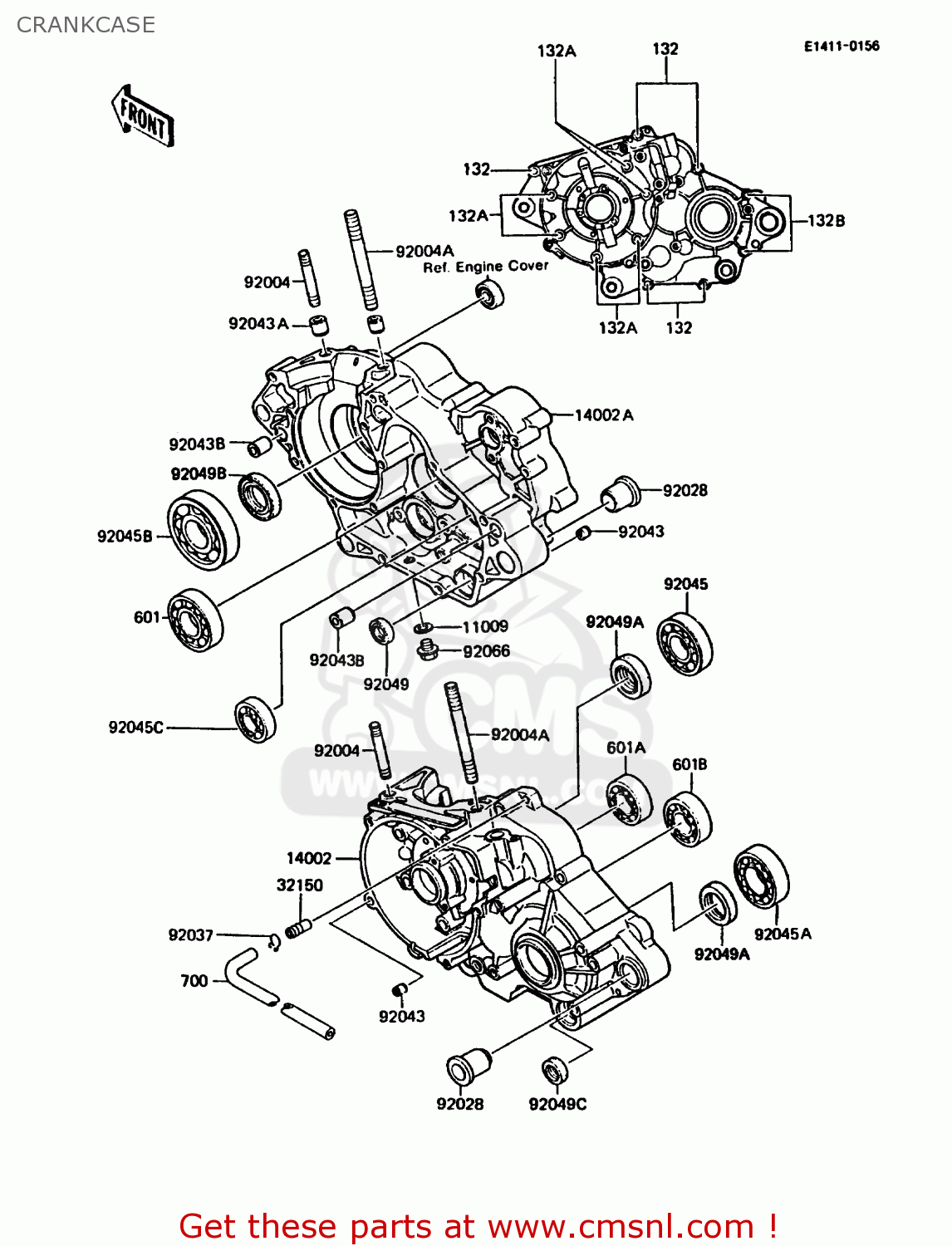 CRANKCASE KMX125-A5 1990 EUROPE UK GR NR ST