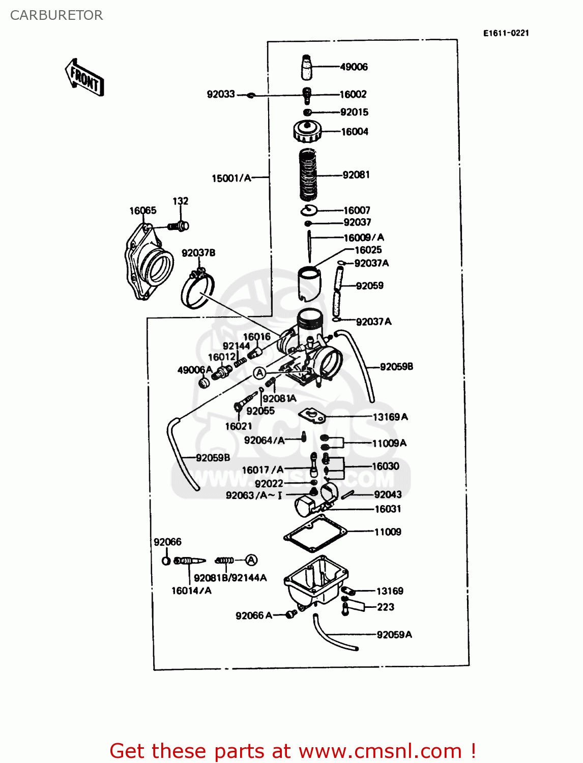 CARBURETOR KMX125-A5 1990 EUROPE UK GR NR ST