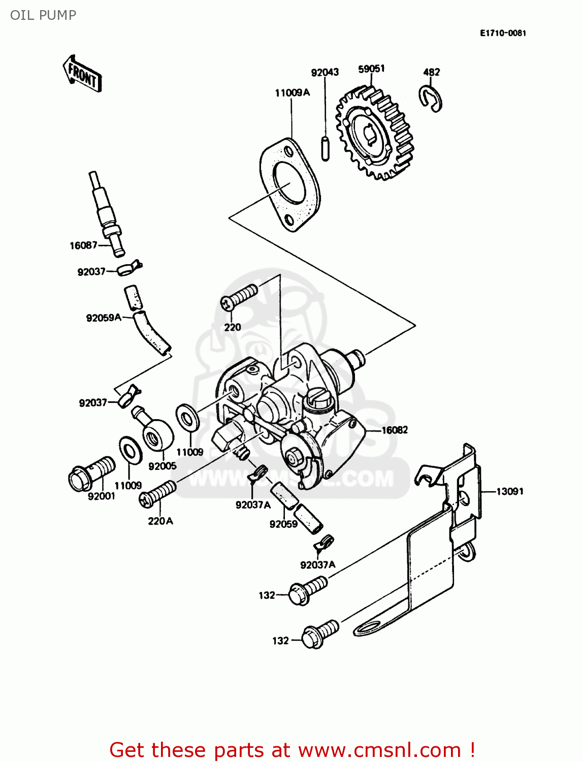 OIL PUMP KMX125-A5 1990 EUROPE UK GR NR ST