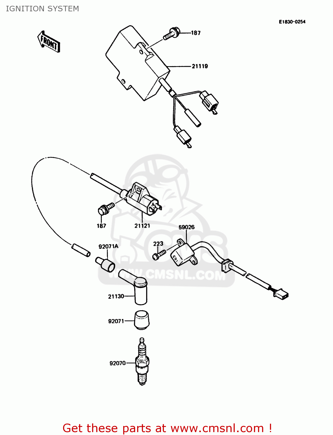 IGNITION SYSTEM KMX125-A5 1990 EUROPE UK GR NR ST