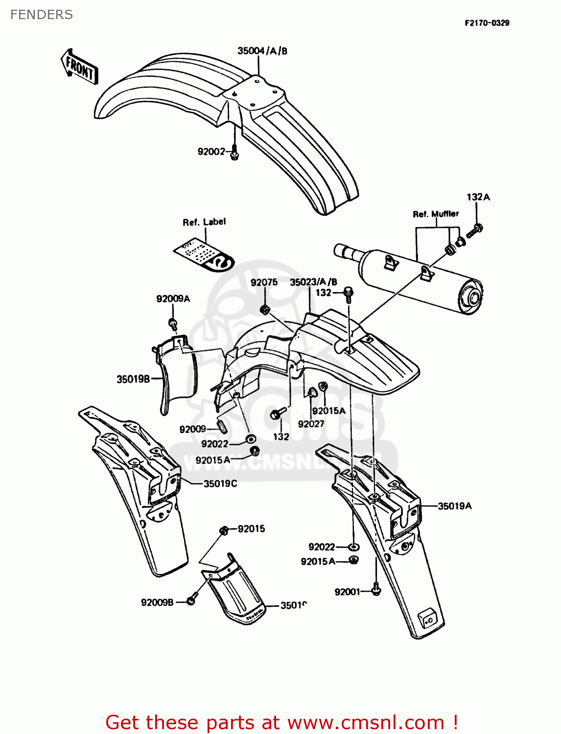 FENDERS KMX125-A5 1990 EUROPE UK GR NR ST