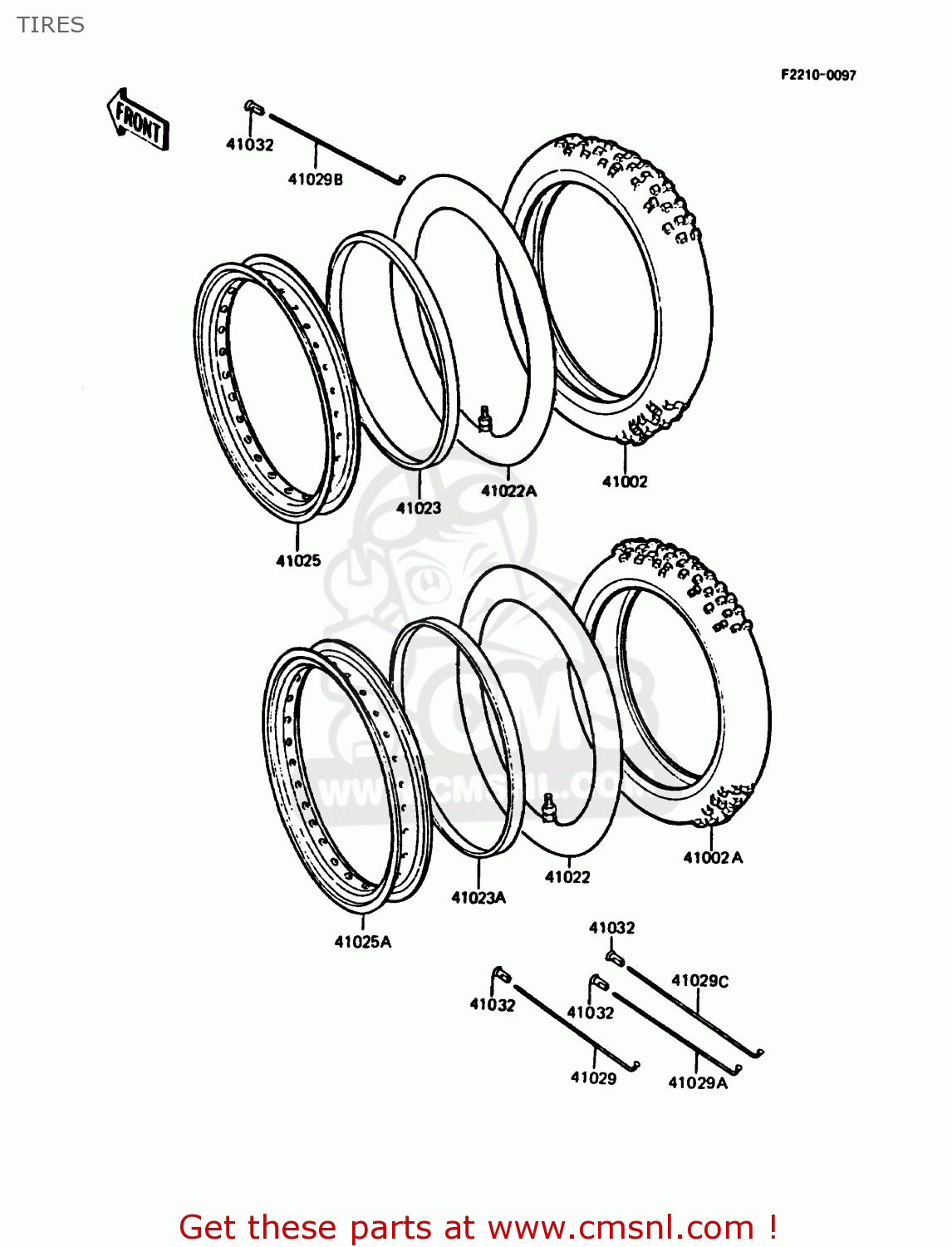 TIRES KMX125-A5 1990 EUROPE UK GR NR ST