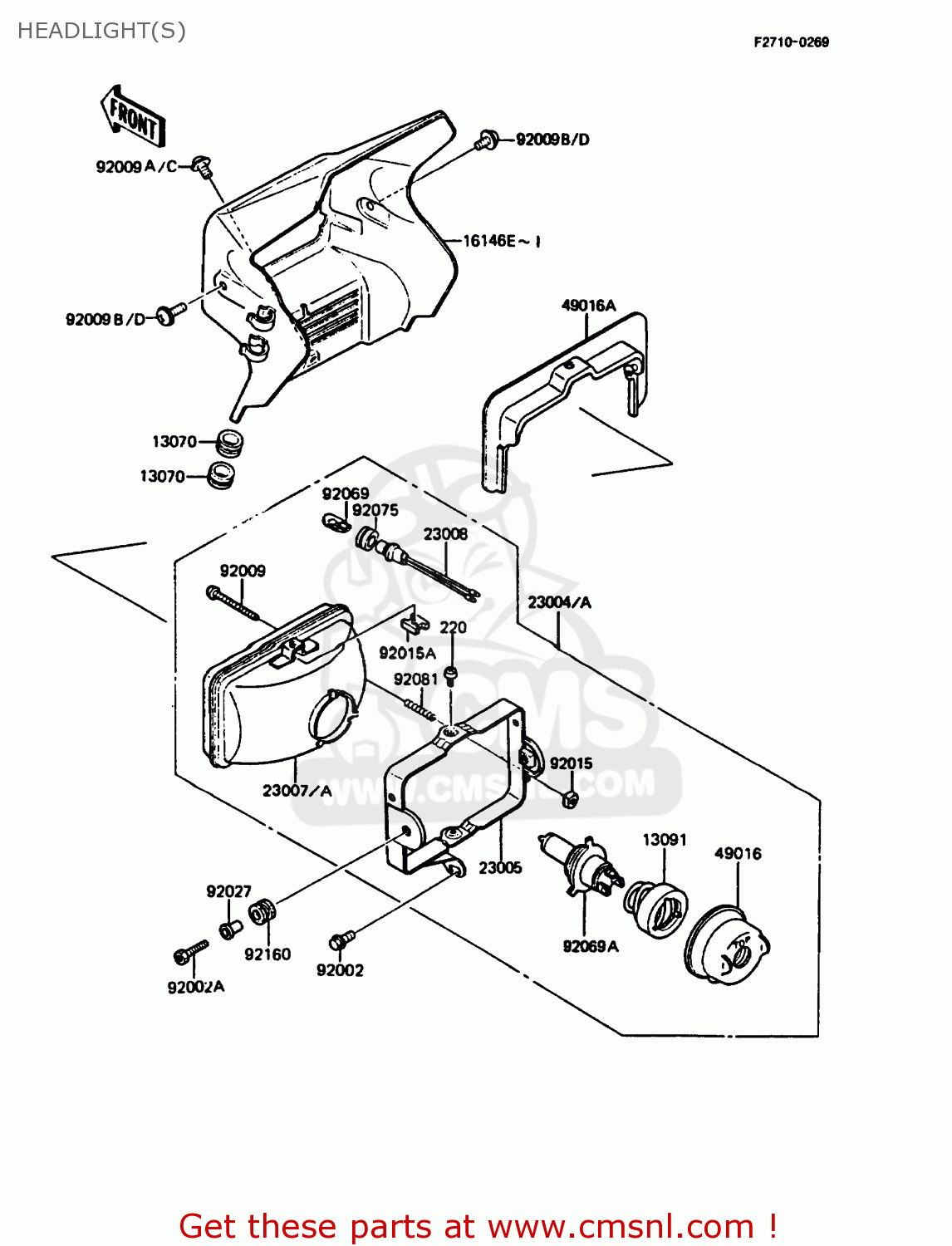HEADLIGHT(S) KMX125-A5 1990 EUROPE UK GR NR ST