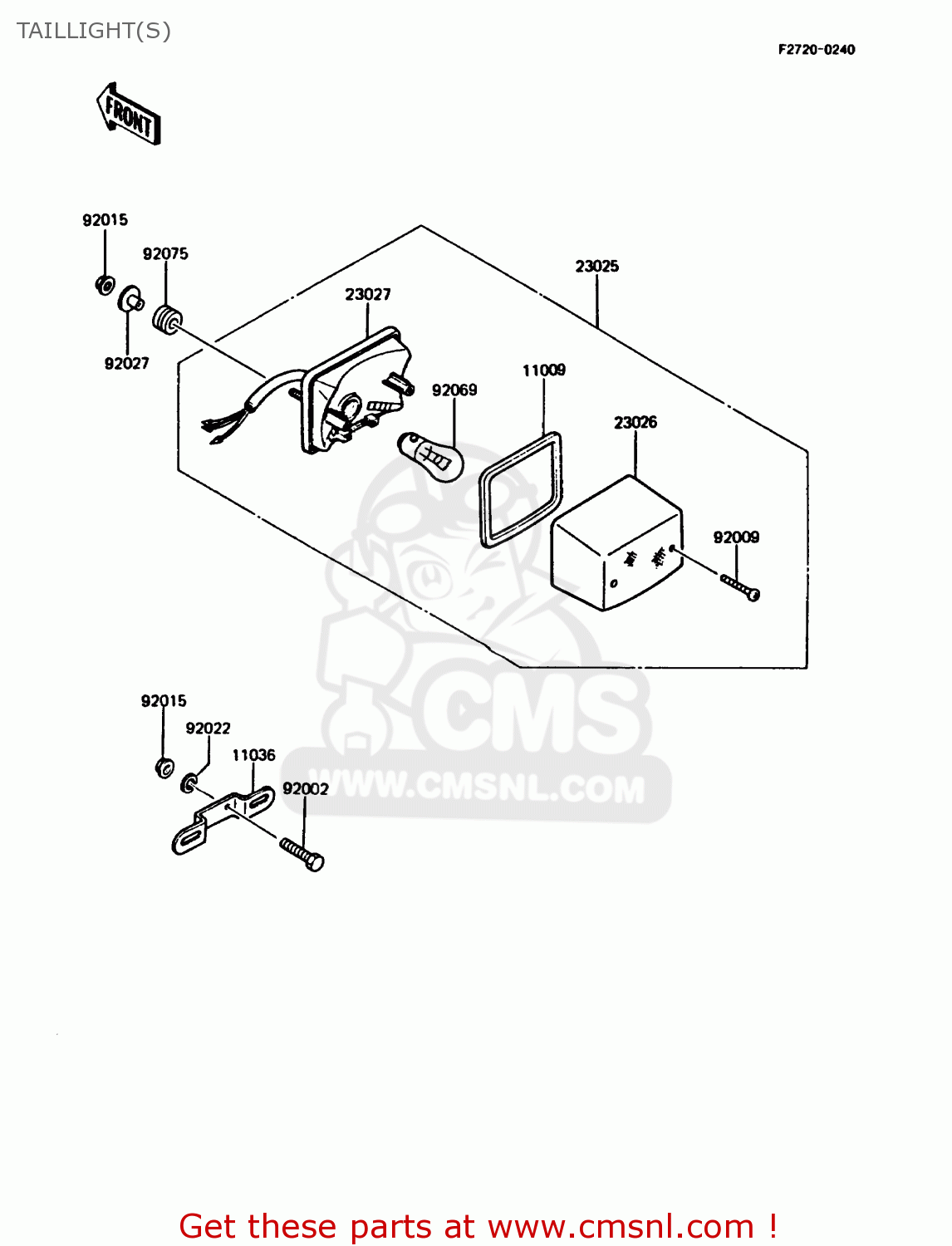 TAILLIGHT(S) KMX125-A5 1990 EUROPE UK GR NR ST