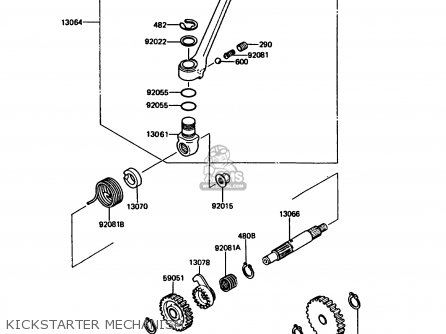 KICKSTARTER MECHANISM - KMX125-A5 1990 EUROPE UK GR NR ST