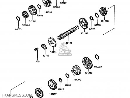 TRANSMISSION - KMX125-A5 1990 EUROPE UK GR NR ST