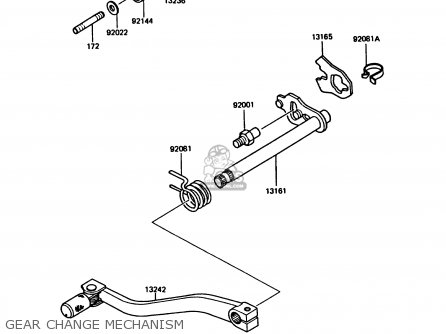 GEAR CHANGE MECHANISM - KMX125-A5 1990 EUROPE UK GR NR ST
