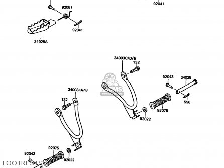 FOOTRESTS - KMX125-A5 1990 EUROPE UK GR NR ST