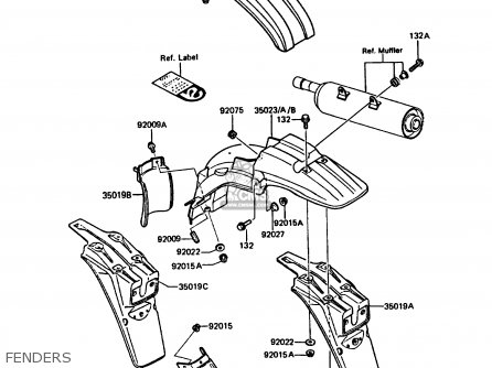 FENDERS - KMX125-A5 1990 EUROPE UK GR NR ST