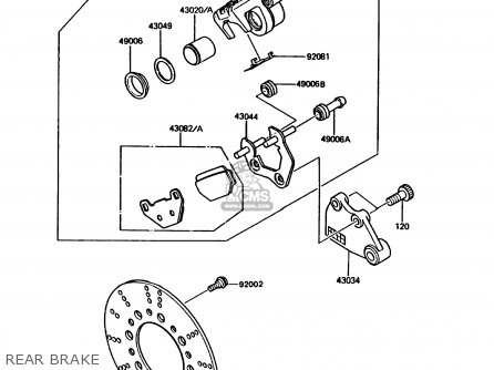 REAR BRAKE - KMX125-A5 1990 EUROPE UK GR NR ST