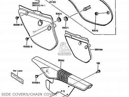 SIDE COVERS/CHAIN COVER - KMX125-A5 1990 EUROPE UK GR NR ST