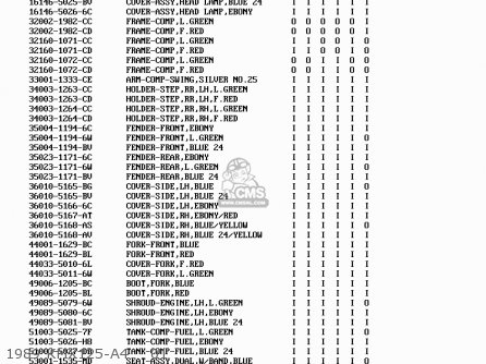 1989 KMX125-A4    01 - KMX125-A5 1990 EUROPE UK GR NR ST