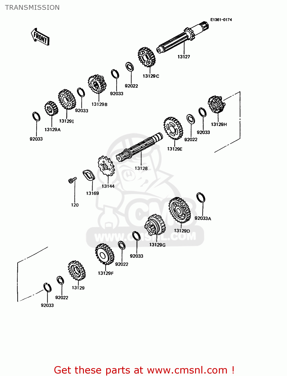TRANSMISSION KMX125-A6 1992 EUROPE