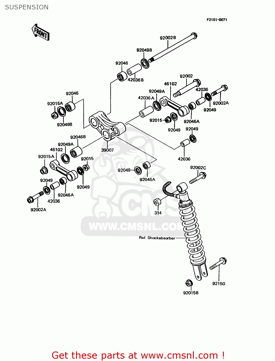 SUSPENSION KMX125-A6 1992 EUROPE