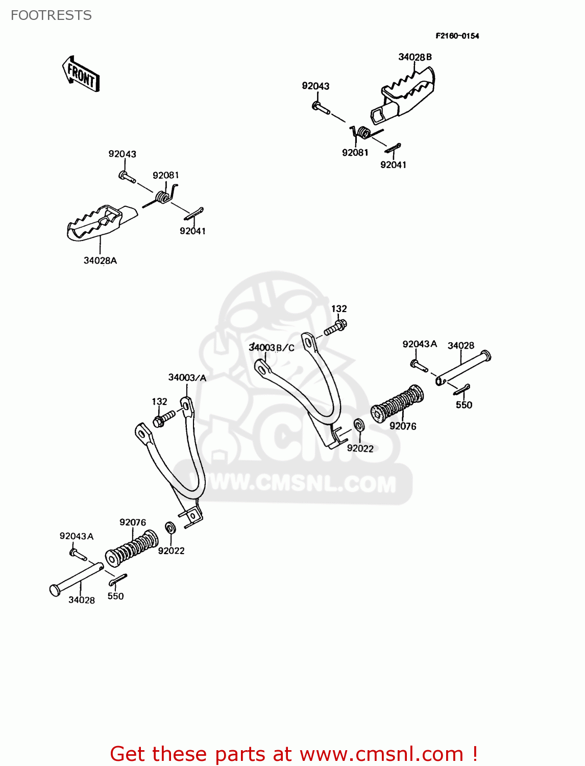 FOOTRESTS KMX125-A6 1992 EUROPE