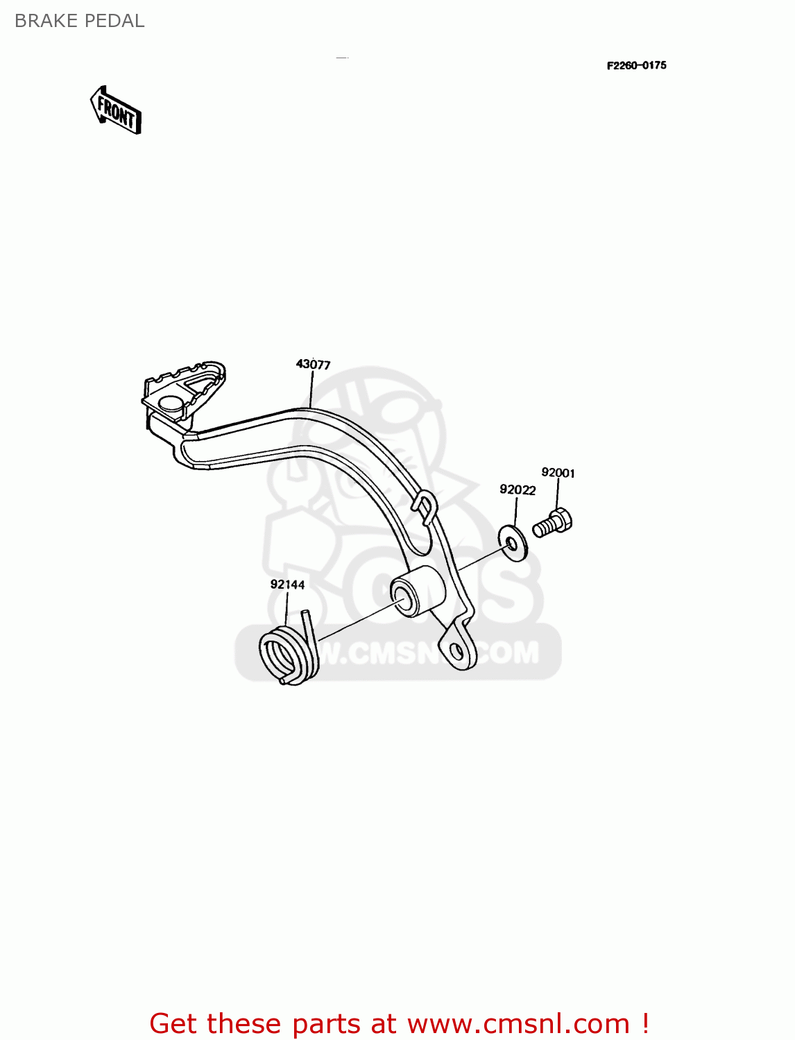 BRAKE PEDAL KMX125-A6 1992 EUROPE