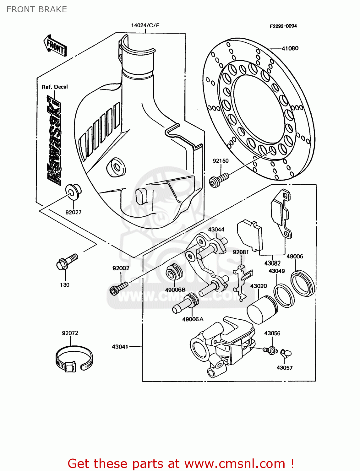 FRONT BRAKE KMX125-A6 1992 EUROPE