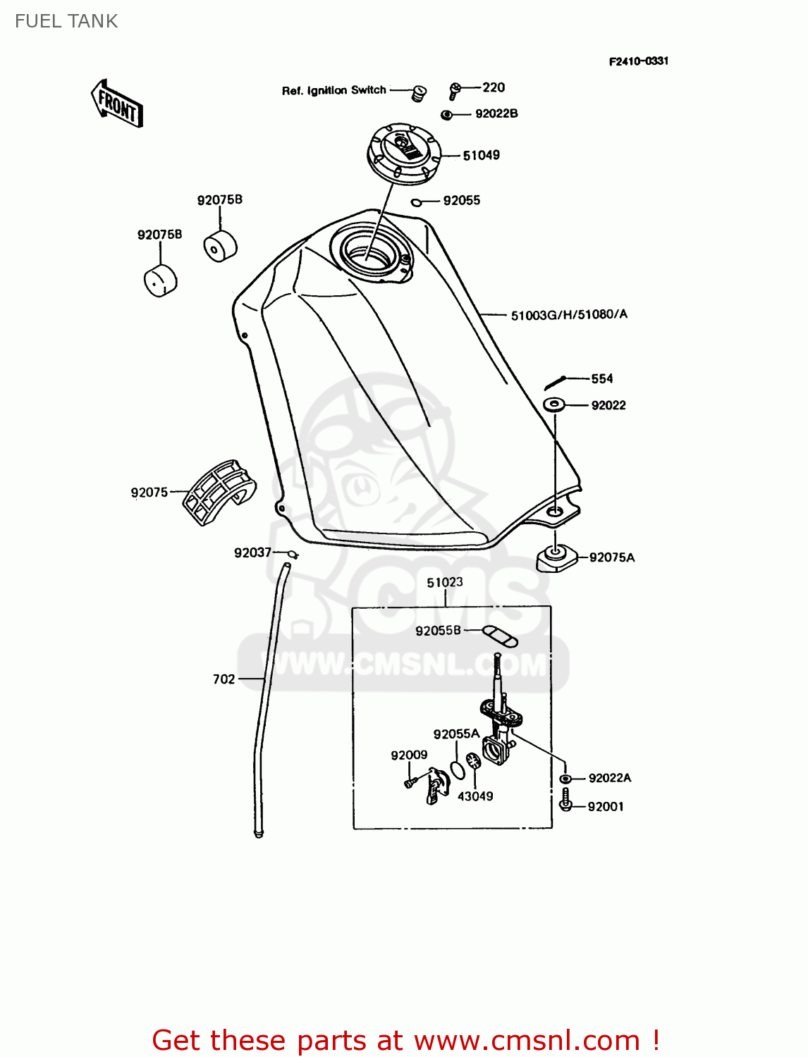 FUEL TANK KMX125-A6 1992 EUROPE