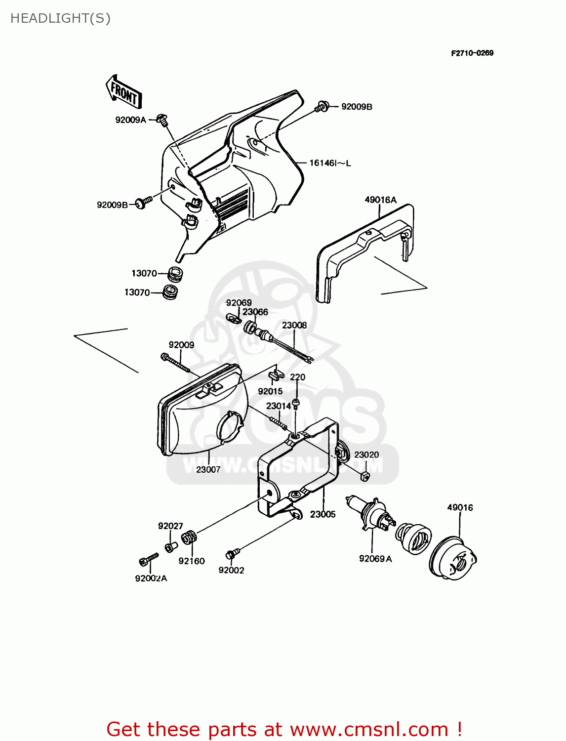 HEADLIGHT(S) KMX125-A6 1992 EUROPE