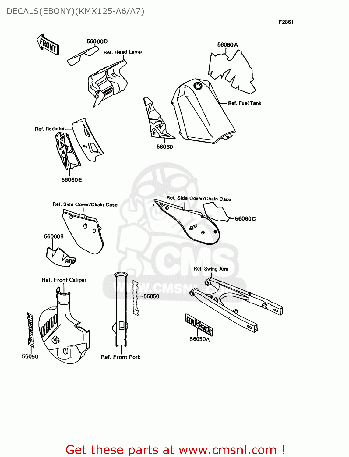DECALS(EBONY)(KMX125-A6/A7) KMX125-A6 1992 EUROPE