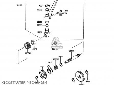KICKSTARTER MECHANISM - KMX125-A6 1992 EUROPE